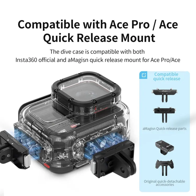 For Insta360 Ace aMagisn Horizontal and Vertical Shooting Dive Shell 60m Waterproof Shell Accessories