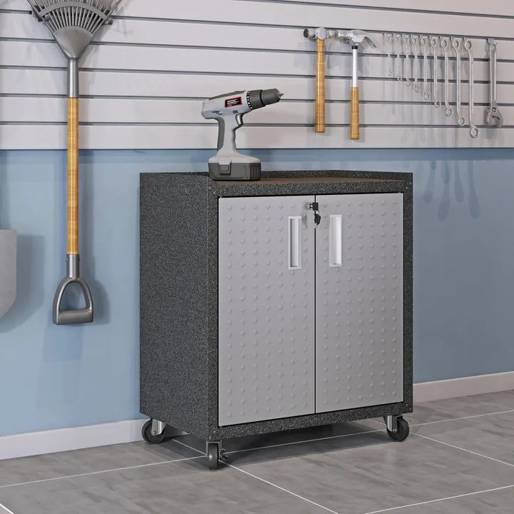 Fortress 31.5" Mobile Garage Cabinet with Shelves