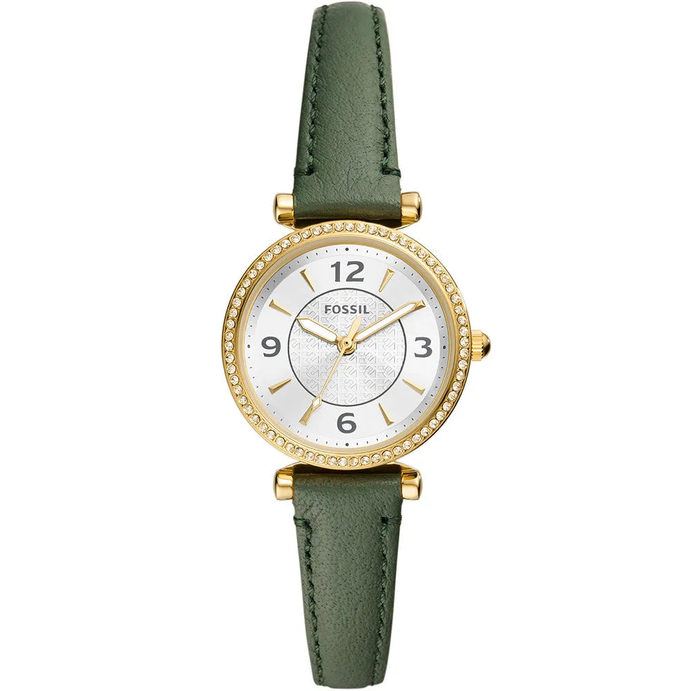 Fossil ES5298 Carlie Green Leather Ladies Watch