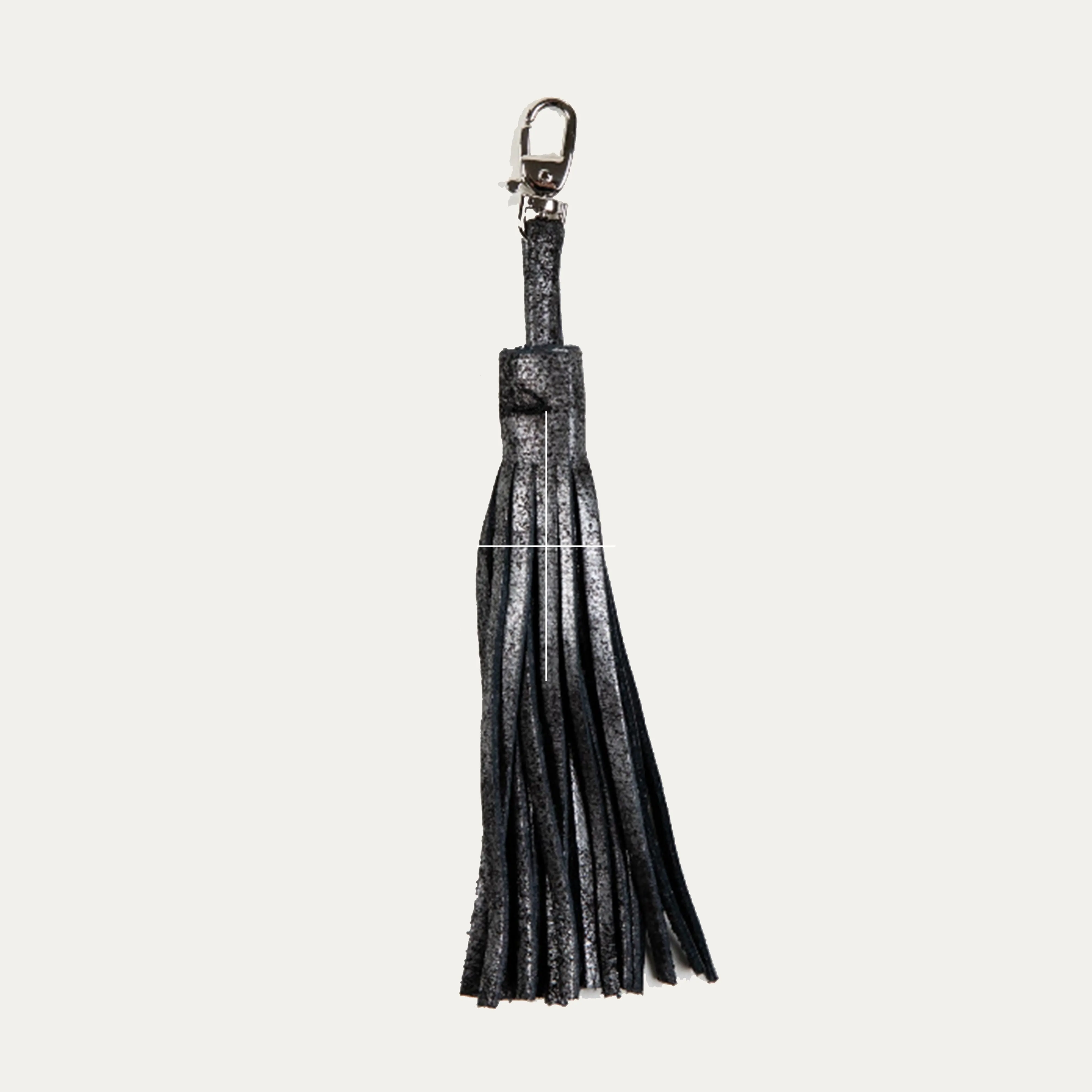 Fringe Tassle | Black Metallic   Silver Hardware