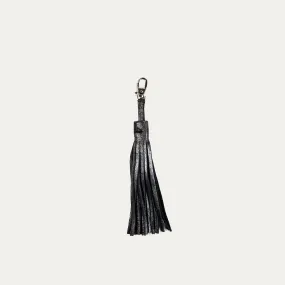 Fringe Tassle | Black Metallic   Silver Hardware