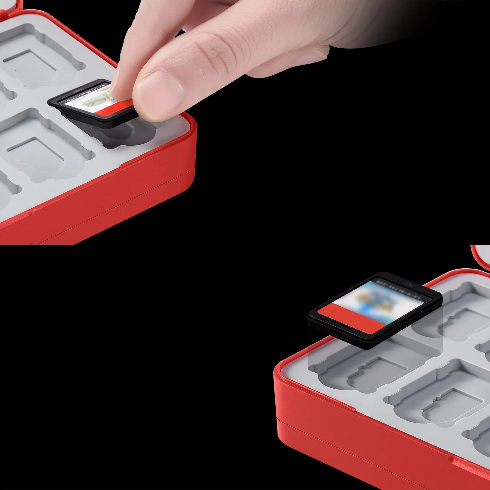 FUNLAB Switch Game Storage with 48 Card Slots - Red