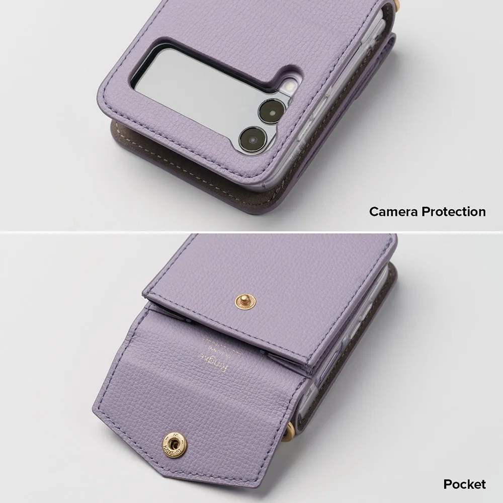 Galaxy Z Flip 3 Case | Folio Signature Card Pocket Light Purple