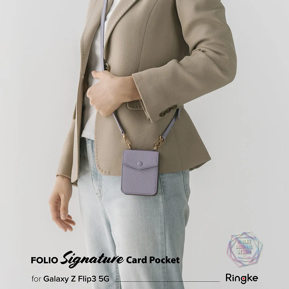 Galaxy Z Flip 3 Case | Folio Signature Card Pocket Light Purple