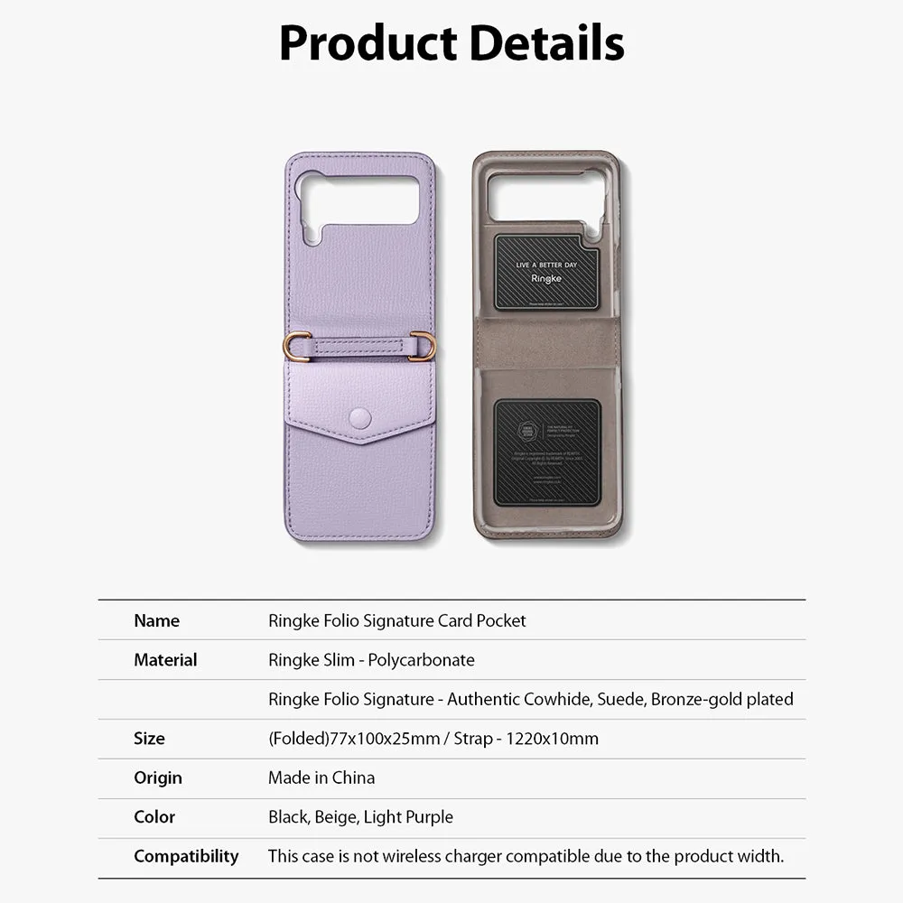 Galaxy Z Flip 3 Case | Folio Signature Card Pocket Light Purple