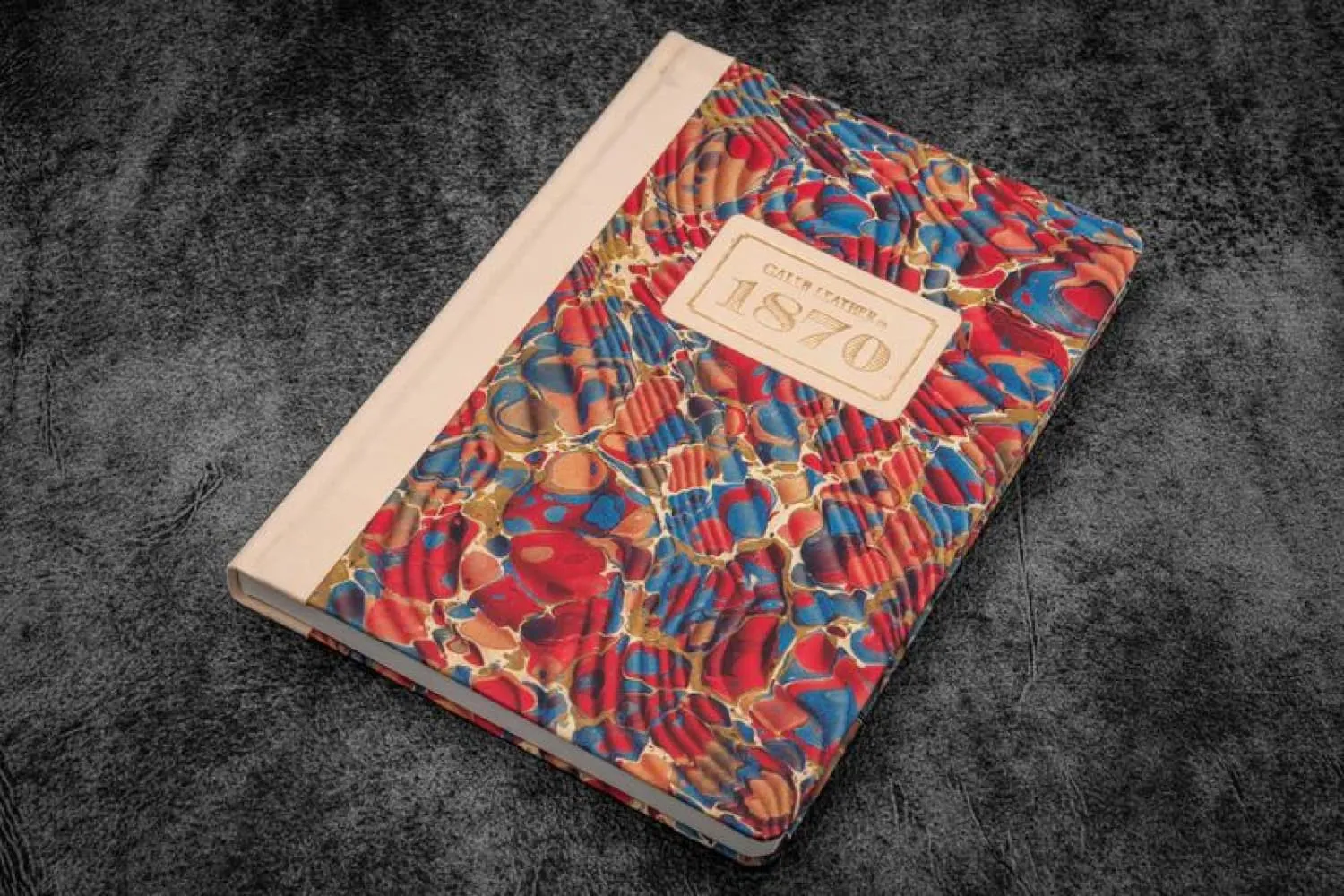 Galen Leather 1870 Marbled A5 Notebook in Molten Lava - Tomoe River Paper