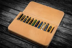 Galen Leather Magnum Opus 12 Slots Hard Pen Case in Crazy Horse Honey Ochre