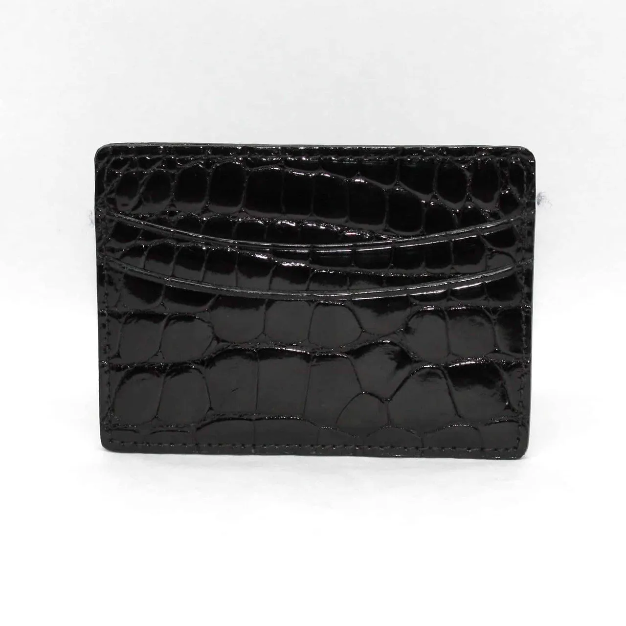 Genuine Alligator Card Case Black