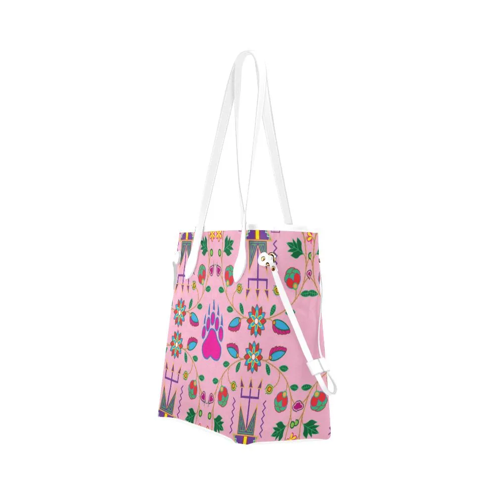 Geometric Floral Fall - Sunset Clover Canvas Tote Bag