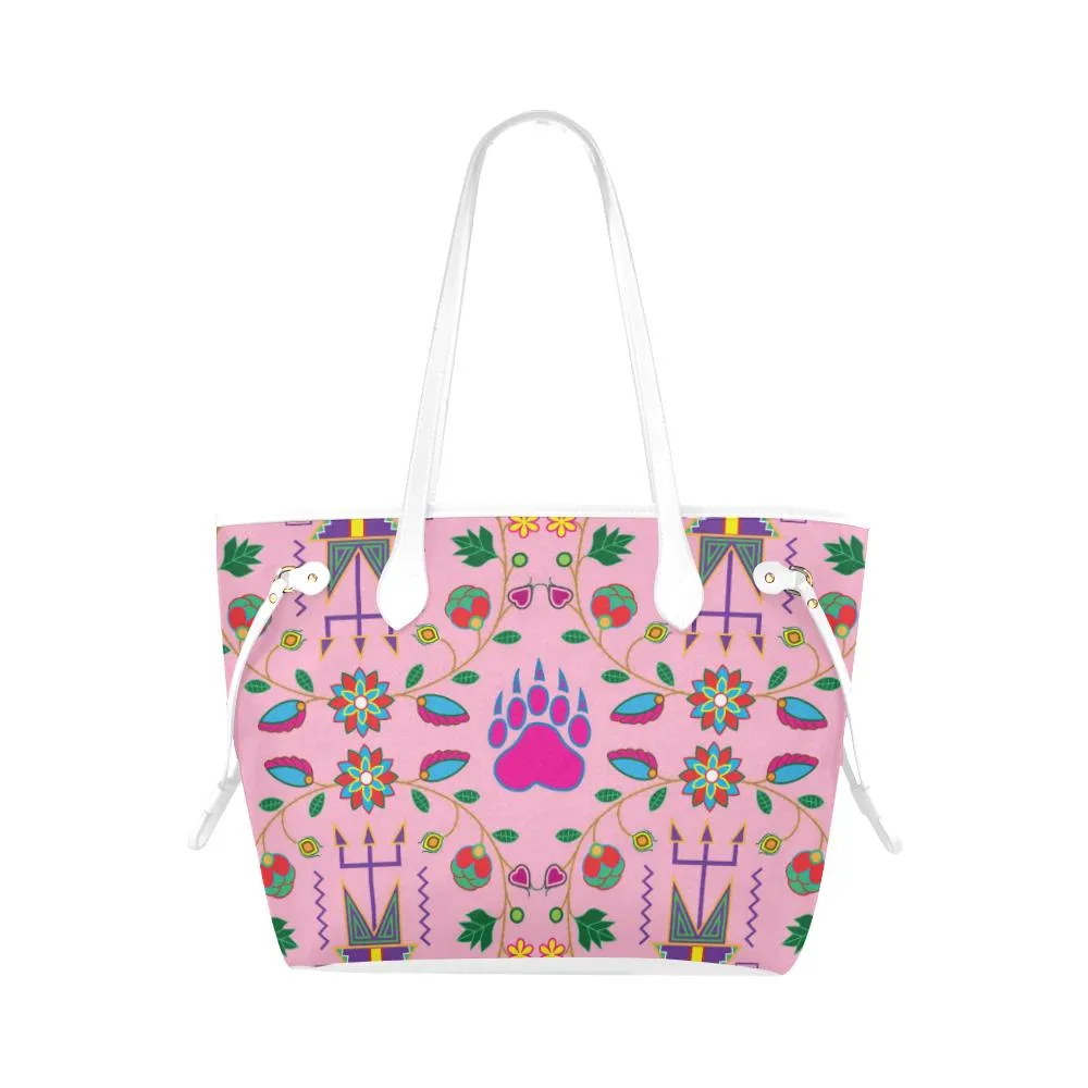 Geometric Floral Fall - Sunset Clover Canvas Tote Bag