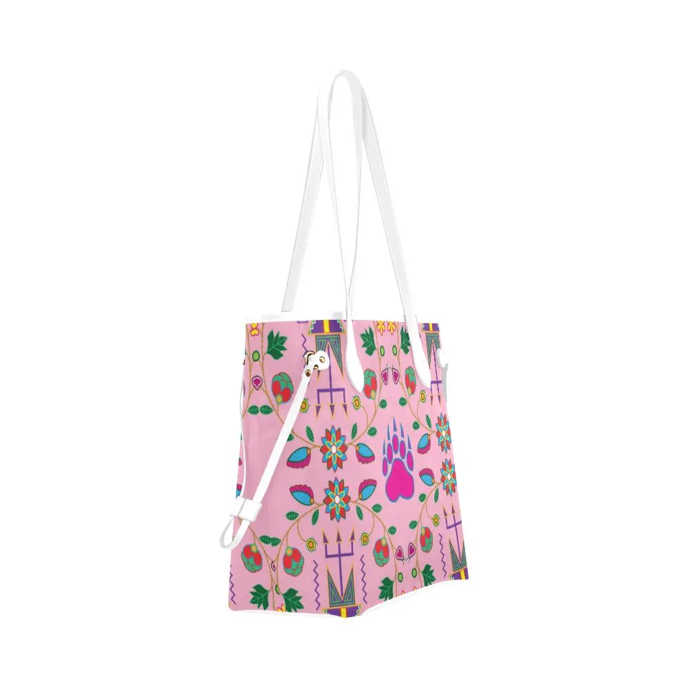 Geometric Floral Fall - Sunset Clover Canvas Tote Bag