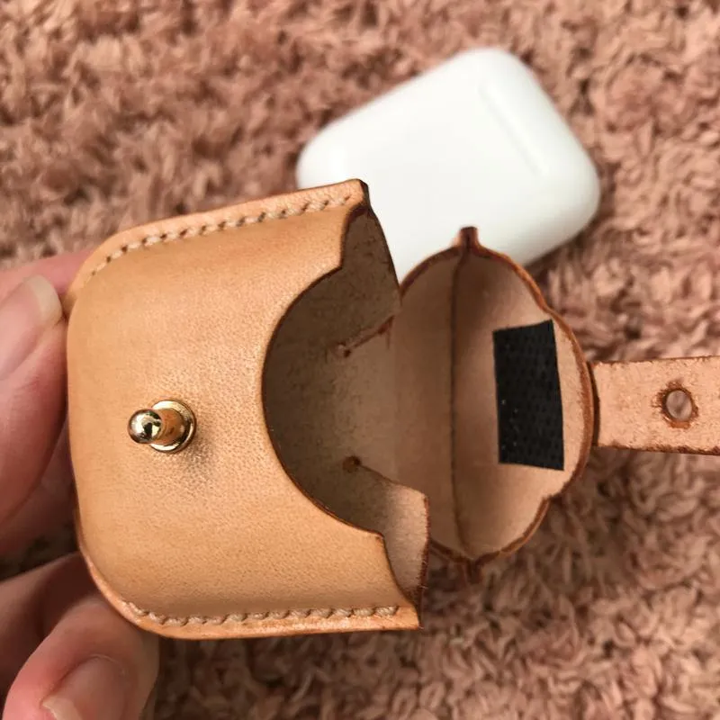 Handmade Beige Leather AirPods Pro Case with Belt Clip Leather AirPods Pro Case Airpod Case Cover