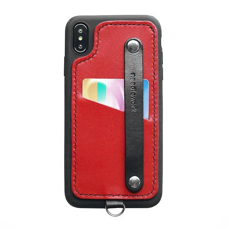 Handmade Black Leather iPhone XS XR XS Max Case with Card Holder CONTRAST COLOR iPhone X Leather Case