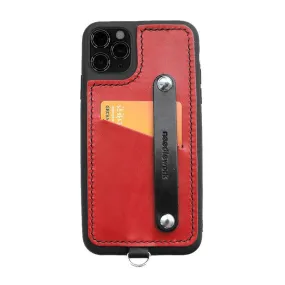 Handmade Red Leather iPhone 11 Pro Max Case with Card Holder CONTRAST COLOR iPhone 11 Leather Case