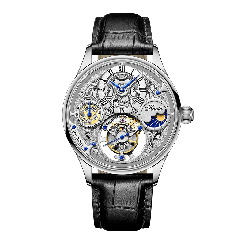 Haofa  GMT Day And Night  Tourbillon Movement Watch 1035 top finish case