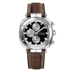 Herbelin Newport Héritage Men's Black Brown Watch 35664AP24BR