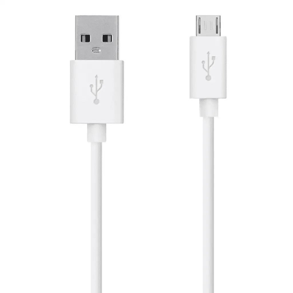 High Speed Charging Android V8 Data Cable for All Micro USB Devices (2.4 Ampere, 1 m, White)