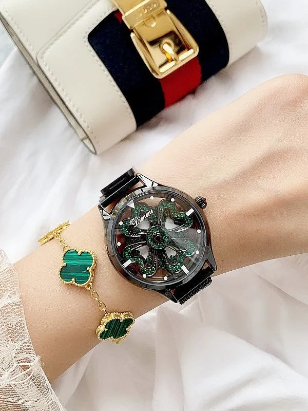 Hollow Transparent Magnet Strap Rhinestone Women's Watch