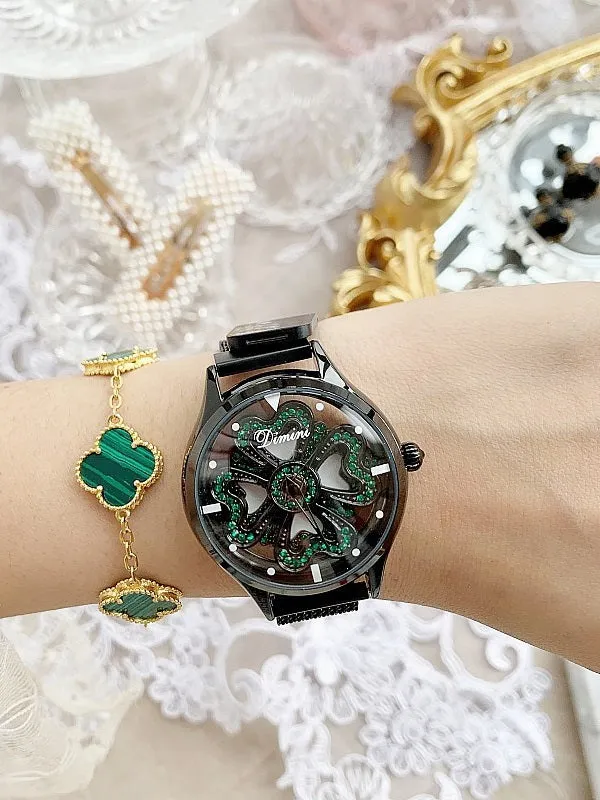 Hollow Transparent Magnet Strap Rhinestone Women's Watch