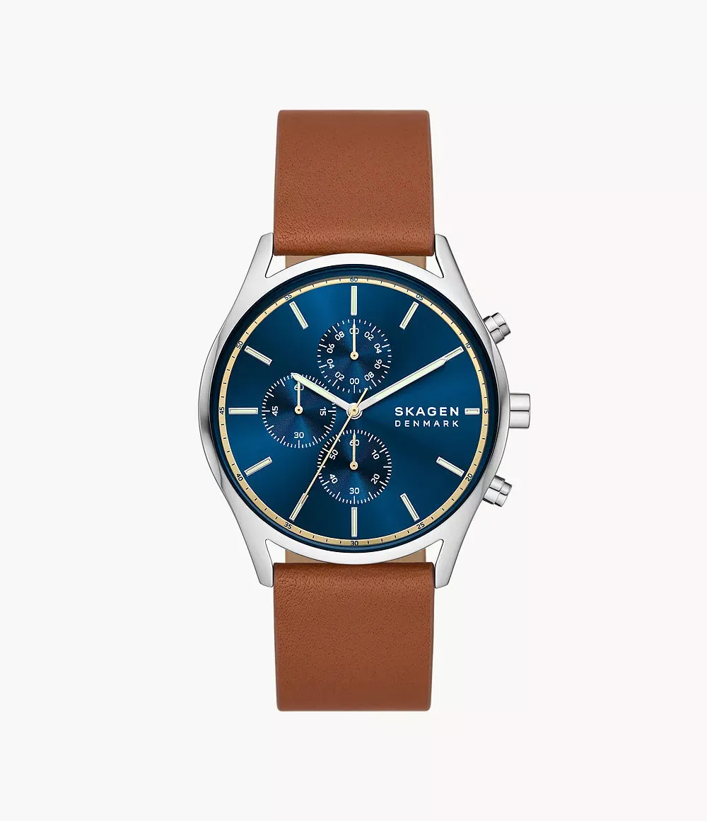 Holst Chronograph Luggage Leather Watch SKW6916