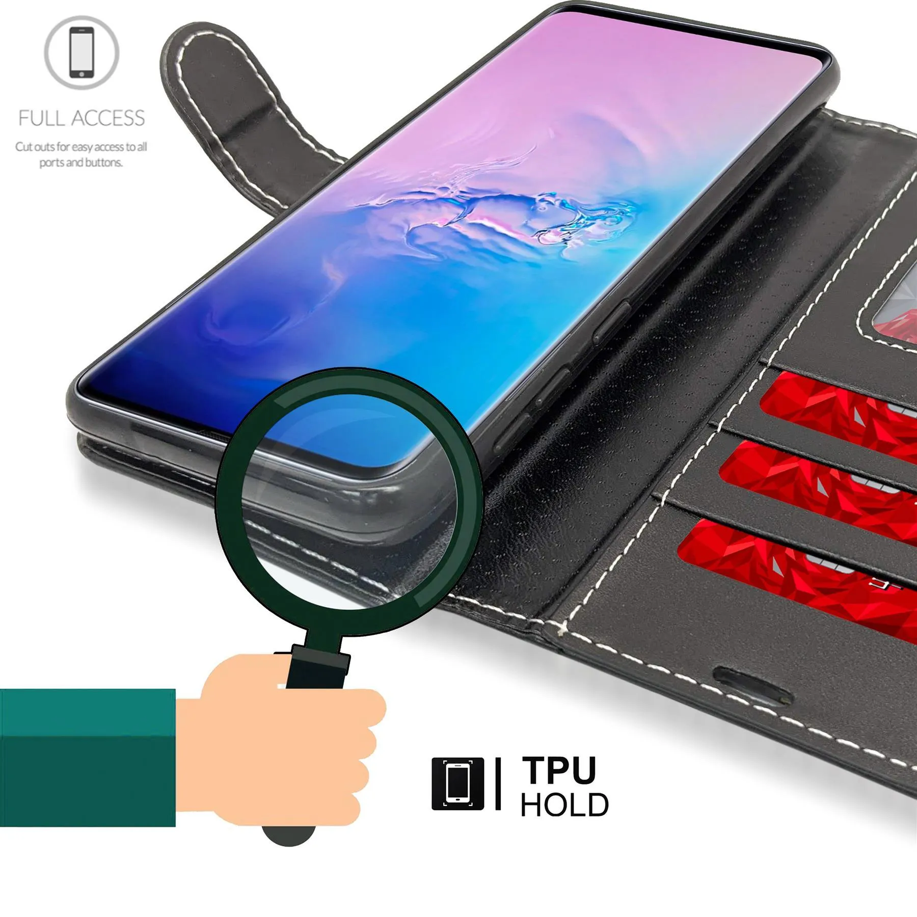 Honor 7S Flip Folio Book Wallet Case