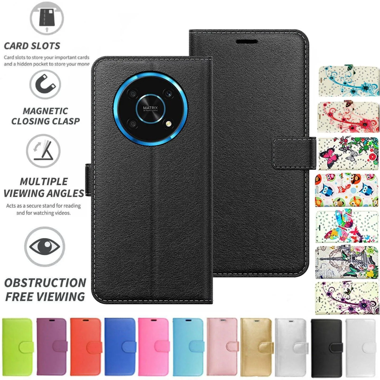 Honor Magic 4 lite Flip Folio Book Wallet Case