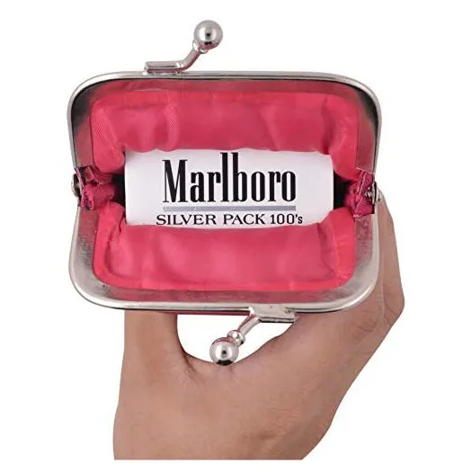 Hot Pink Genuine Leather Cigarette Holder with Lighter Pocket & Extra Back Pocket