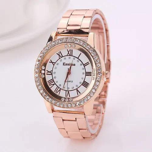 Hot Sale Women Gold Watch Luxury Stainless Steel Waterproof Military Watch Wristwatch Women Watches Relogios Femininos