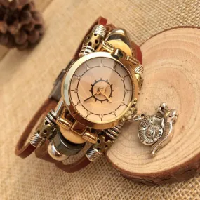 Hot sell Fashion Watch Women Ethnic Style Retro Leather Strap Watches High Quality Quartz Watch Clock