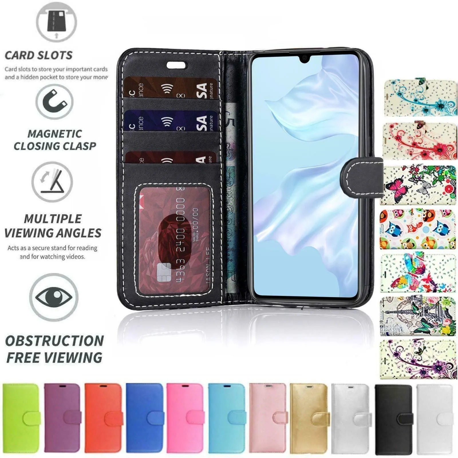 Huawei Honor 9X Flip Folio Book Wallet Case