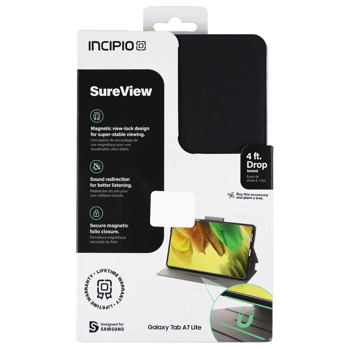 Incipio SureView Series Folio Case for Galaxy Tab A7 Lite Tablets - Black