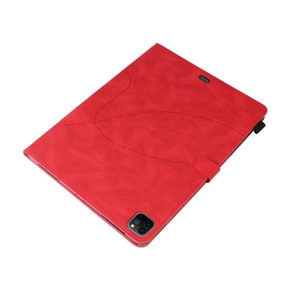 iPad Pro 12.9 (2021) / (2020) / (2018) KT dual color leather flip case - Red