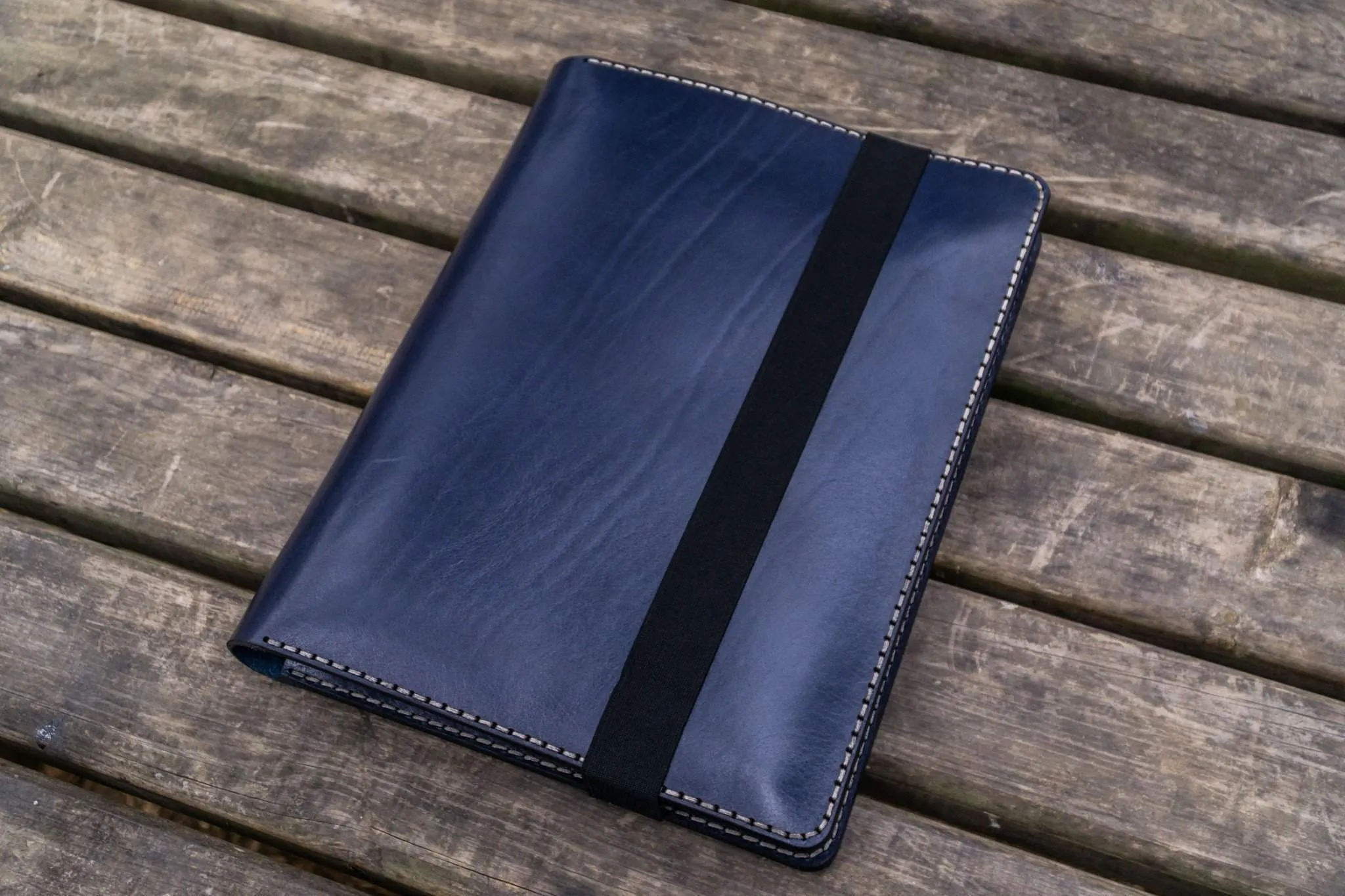 iPad Pro 12.9 & Letter/A4 Size Leather Padfolio - Navy Blue