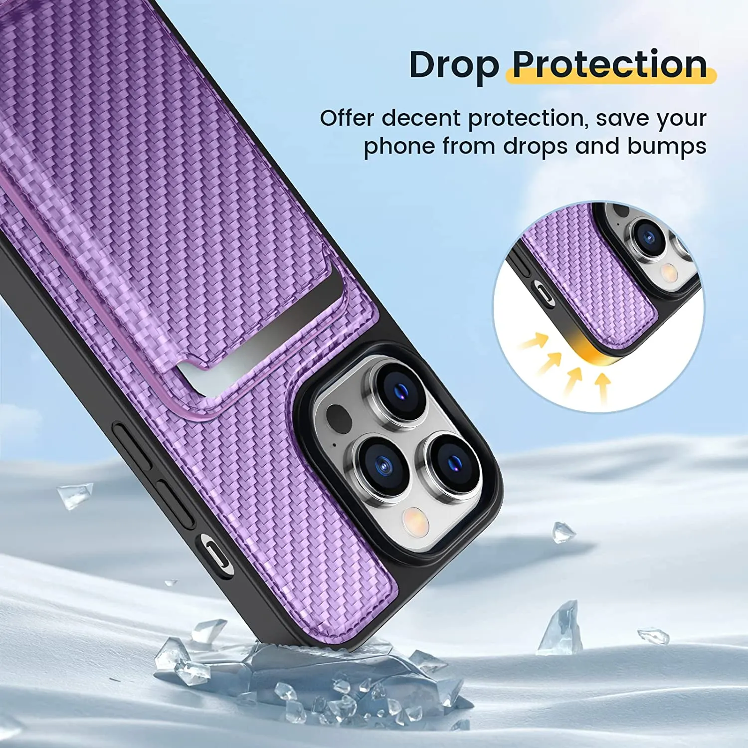 iPhone 14 Pro Max Case  Wallet Anti Scratch 6.7", Purple