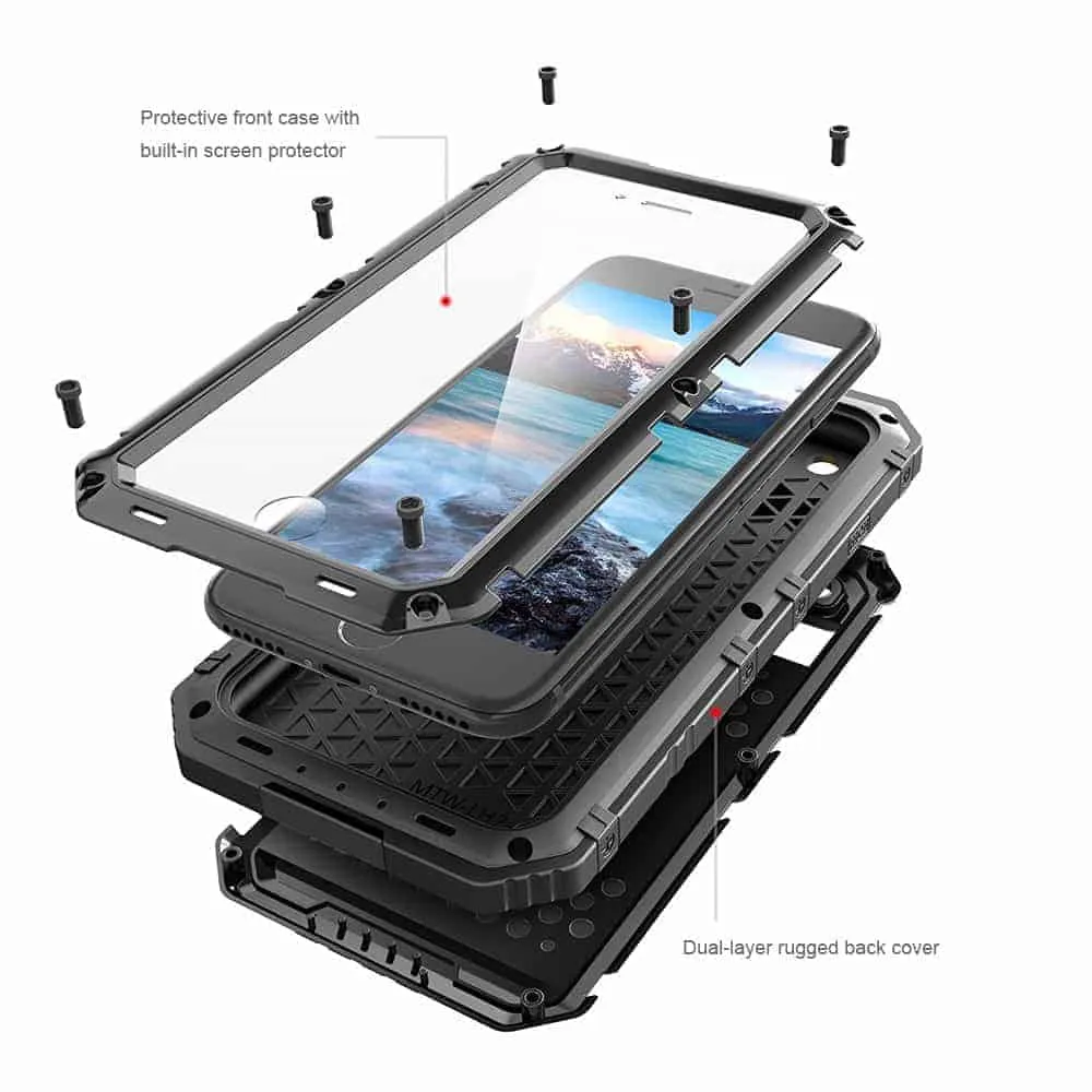 iPhone 7 Plus Cases Black Waterproof Gorilla Case