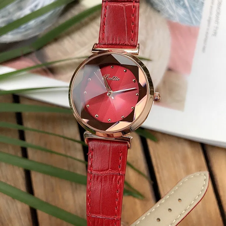 Irregular Mirror With Scale Women's Watch