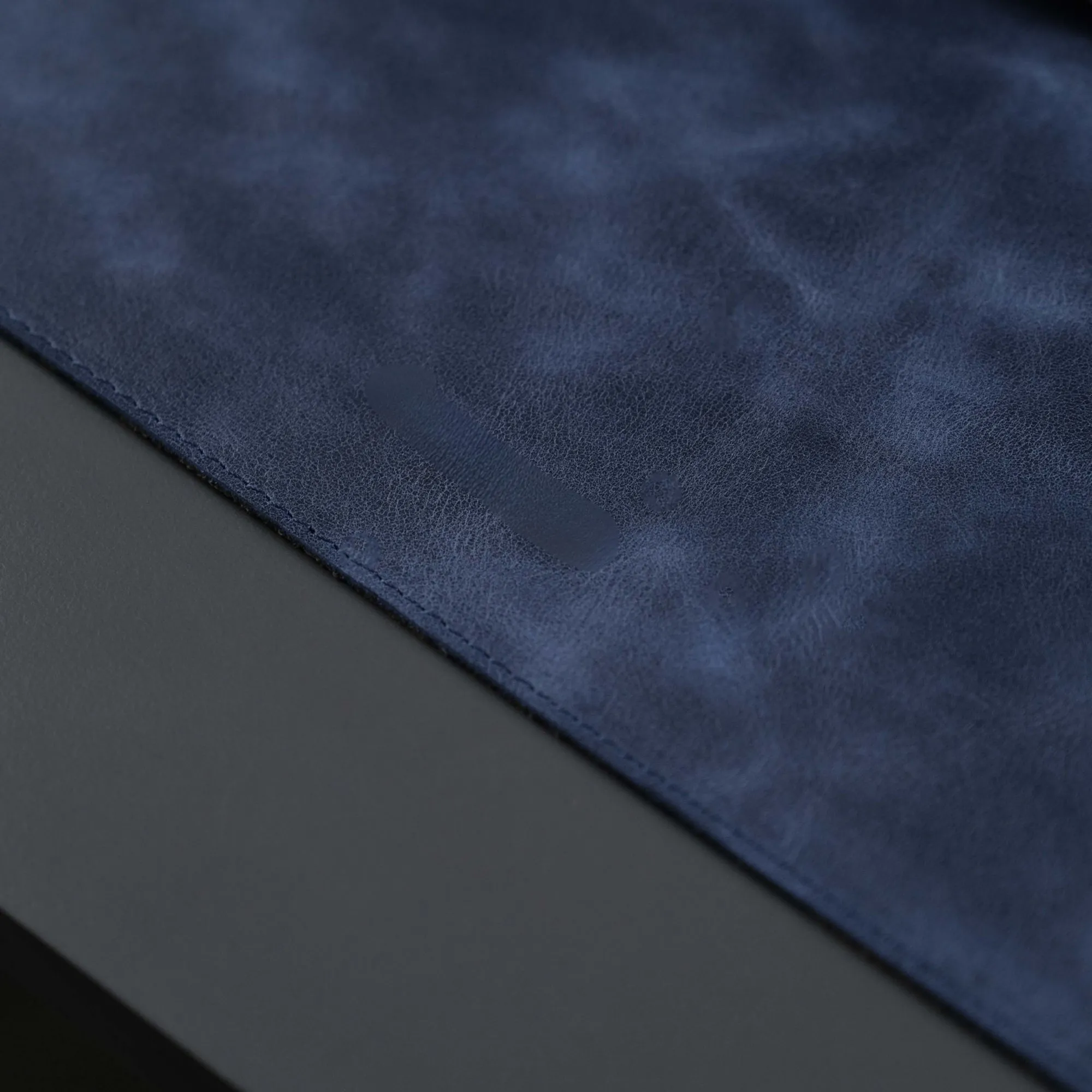 Jersey Navy Blue Leather Desk Pad for Office and Home