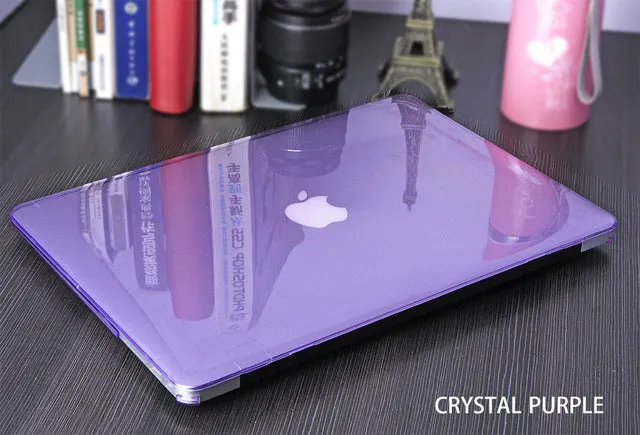 JUNWER Crystal\Matte Transparent Case For Apple Macbook Air Pro Retina 11 12 13 15 For Macbook Air 13 Laptop Case Cover