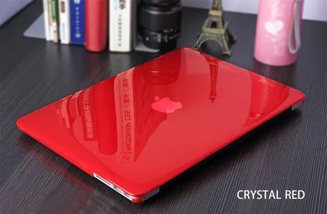 JUNWER Crystal\Matte Transparent Case For Apple Macbook Air Pro Retina 11 12 13 15 For Macbook Air 13 Laptop Case Cover