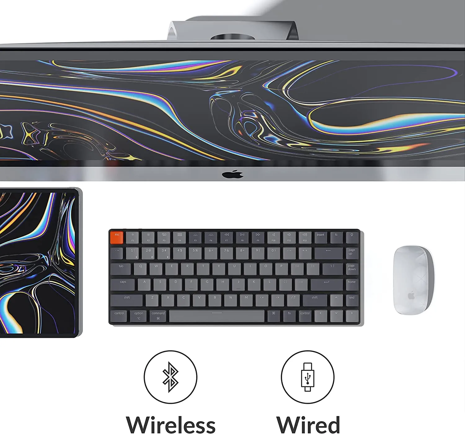 Keychron K3, 84 Keys Ultra-Slim Wireless Bluetooth/USB Wired Mechanical Keyboard with White LED Backlit, Low-Profile Mechanical Compatible with Mac Windows (Gateron  Brown Switch) (K3B3)