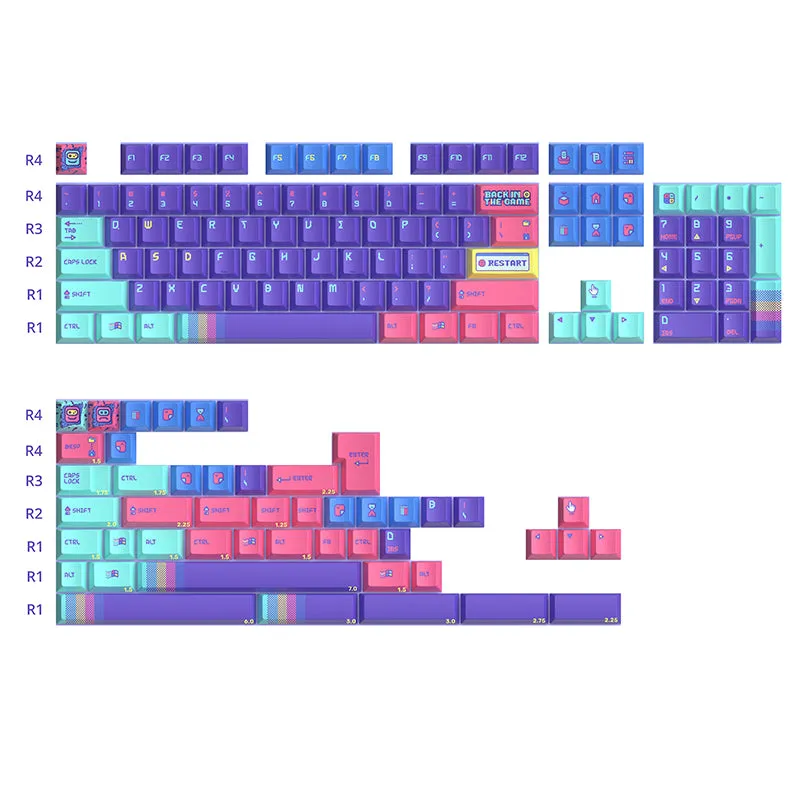 Keytok Back In The Game ANSI/ISO Cherry Profile Keycap Set 152 Keys