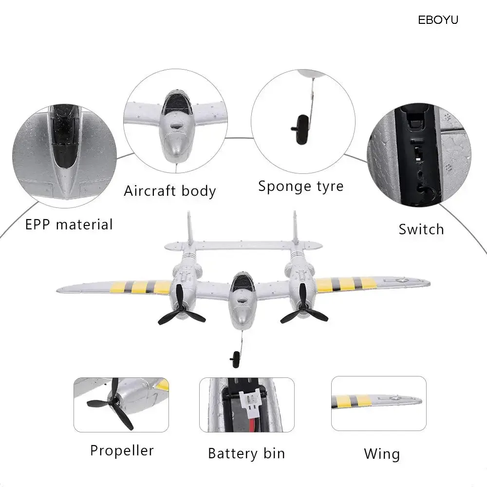 Kids FX-816 P38 RC Airplane 2.4GHz RC Plane Toy