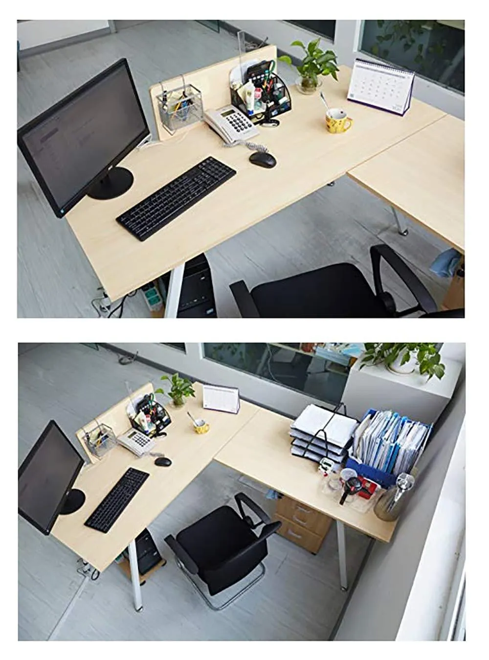 L Shaped Desk, 67"x 59" Corner Computer Desk PC Laptop Study Writing Table Workstation Gaming Table