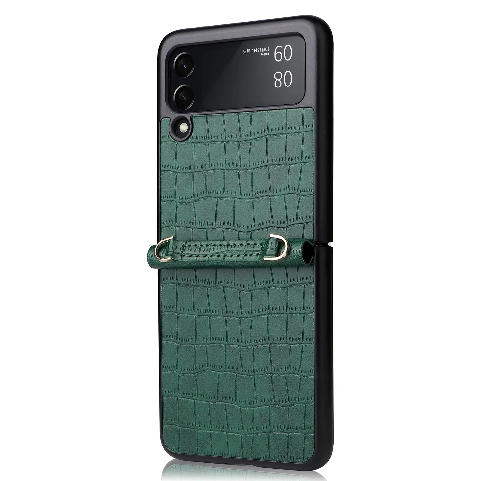 Leather Hand Strap Anti-fall Phone Case for Samsung Galaxy Z Flip Series