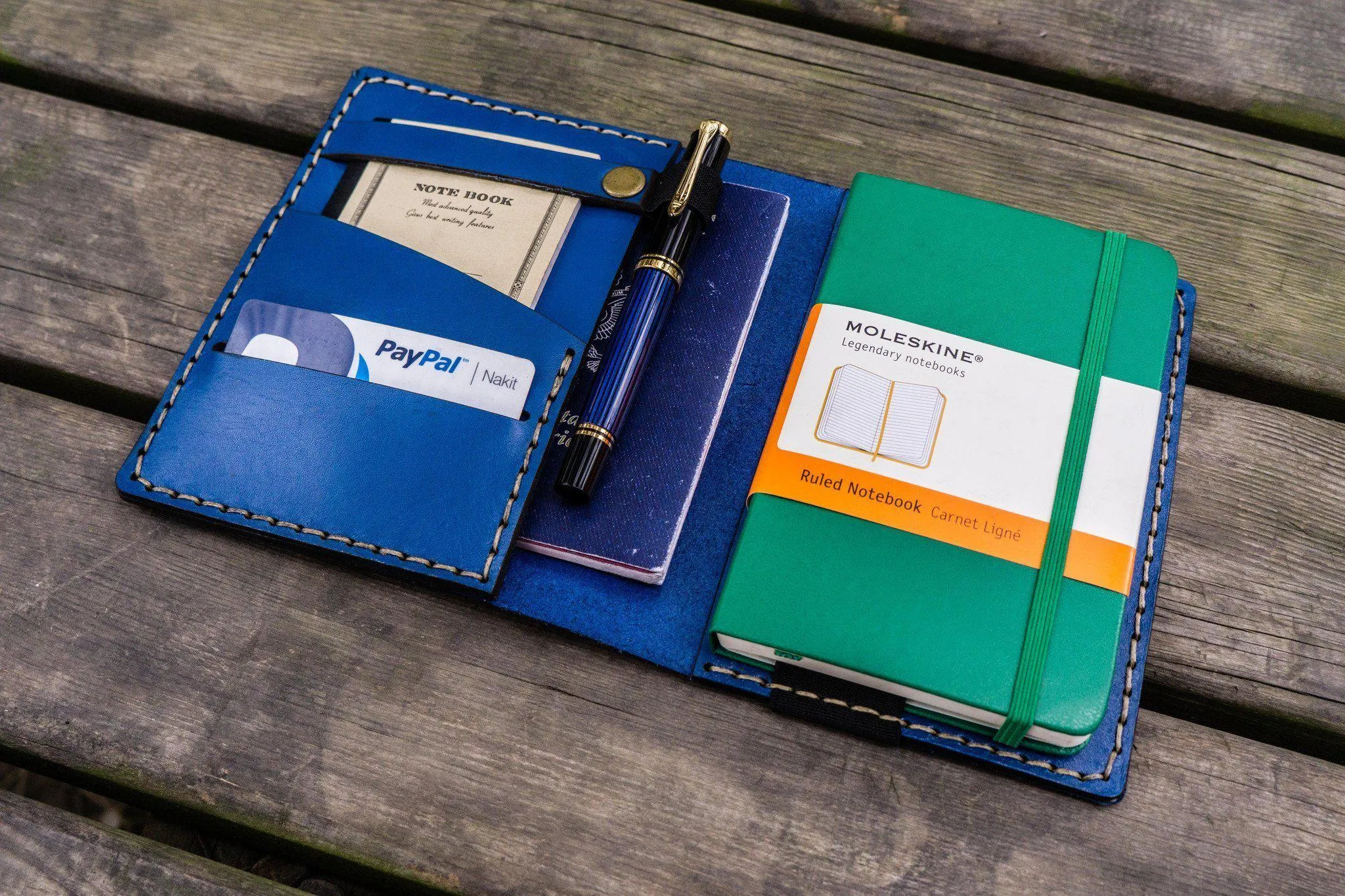 Leather Hobonichi Techo (A6) Planner Cover - Blue