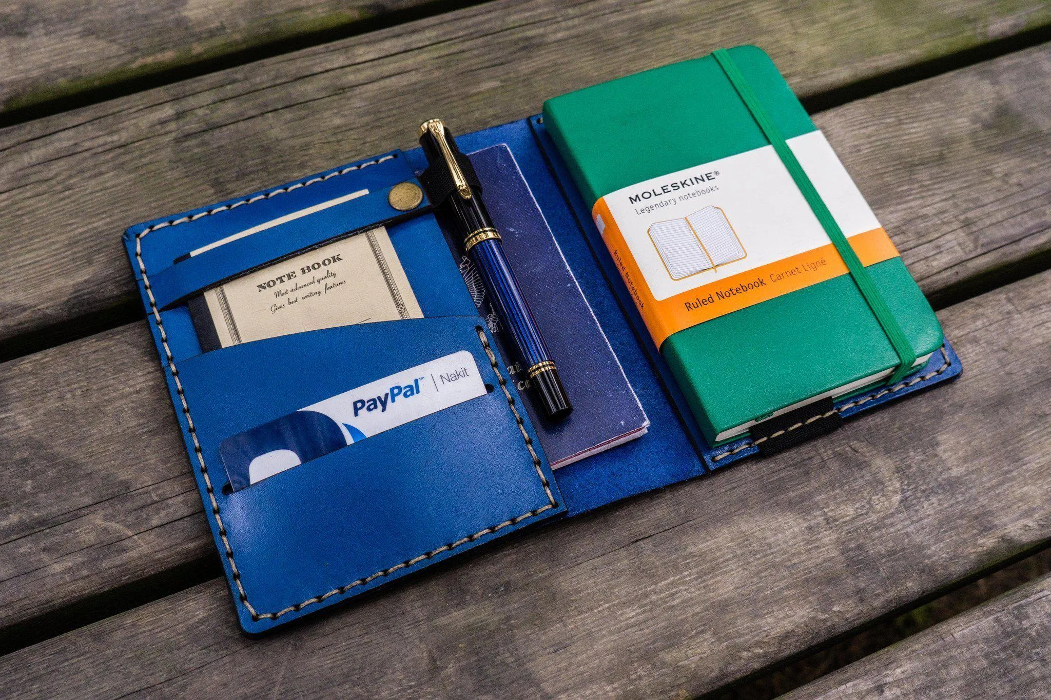 Leather Hobonichi Techo (A6) Planner Cover - Blue