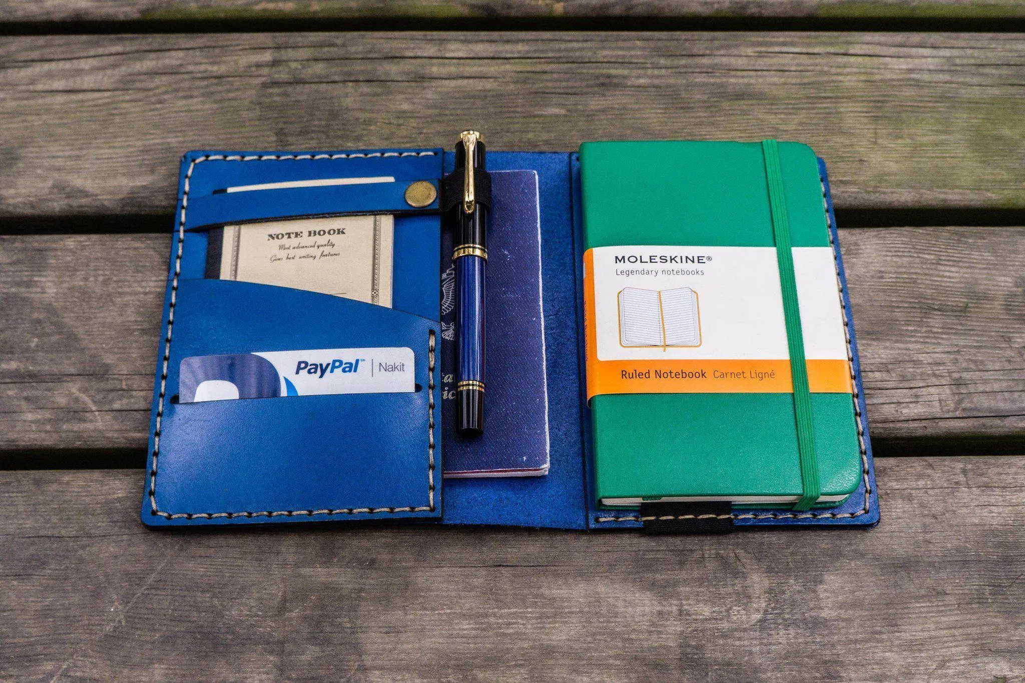 Leather Hobonichi Techo (A6) Planner Cover - Blue