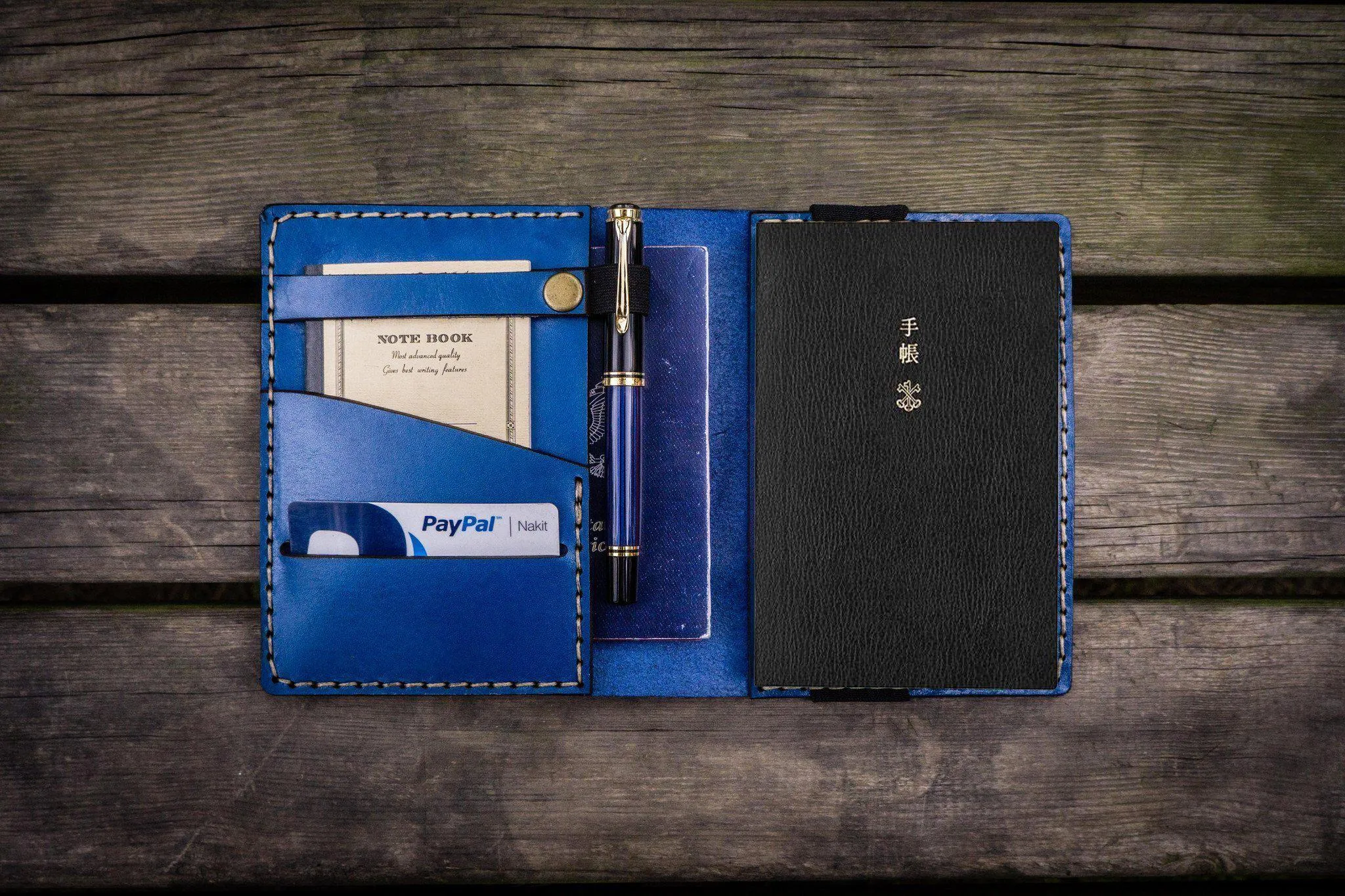 Leather Hobonichi Techo (A6) Planner Cover - Blue