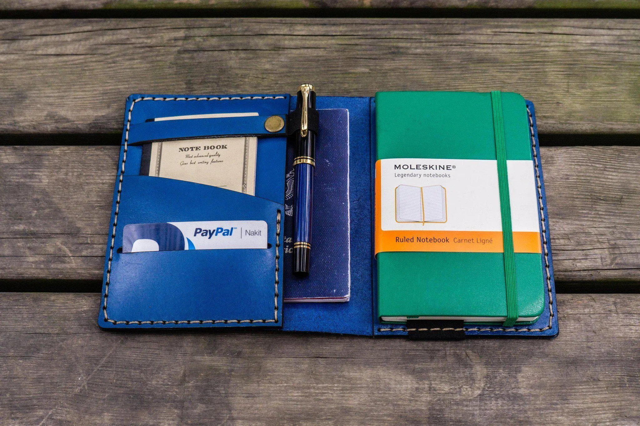 Leather Hobonichi Techo (A6) Planner Cover - Blue