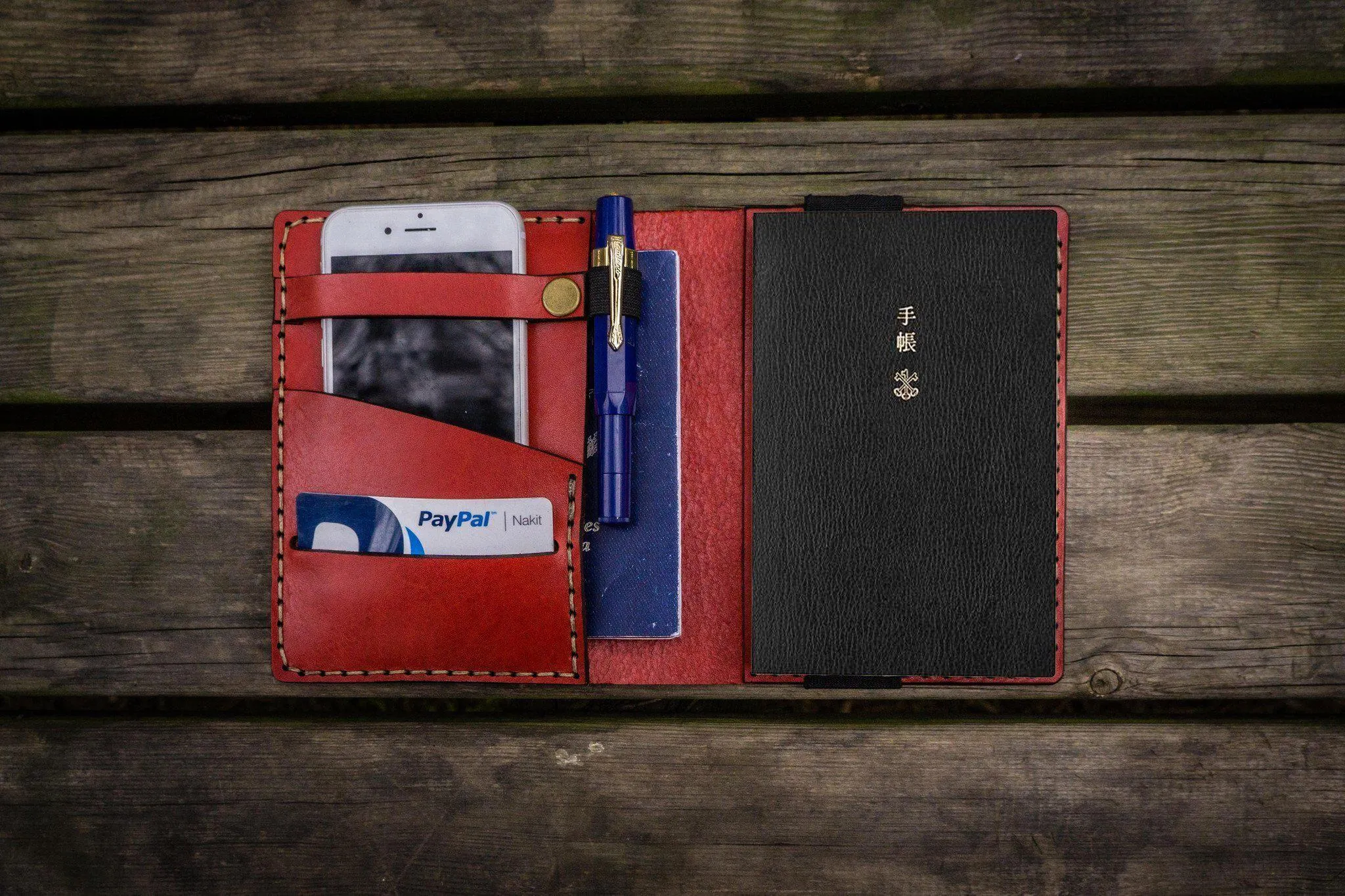 Leather Hobonichi Techo (A6) Planner Cover - Red